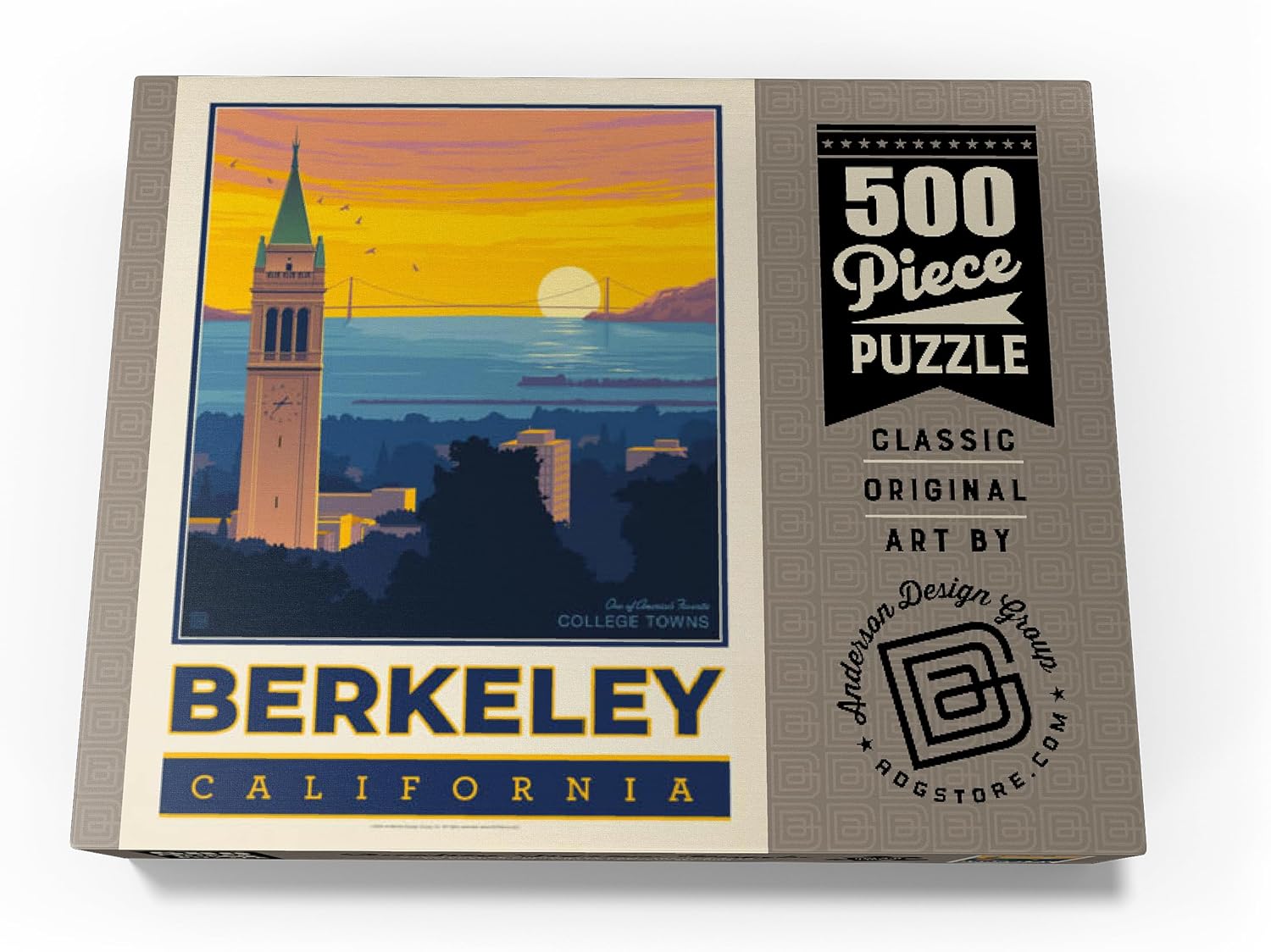 MyPuzzle American College Towns: Berkeley, CA, Vintage Poster - Premium 500 Piece Jigsaw Puzzle for Adults