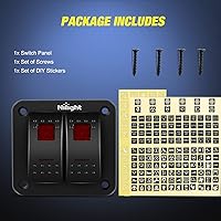 Vista 8 de Nilight Panel de interruptor basculante de 2 posiciones, 12V 24V DC, interruptores rojos, aluminio, 5 pines, ON OFF, precableado, impermeable