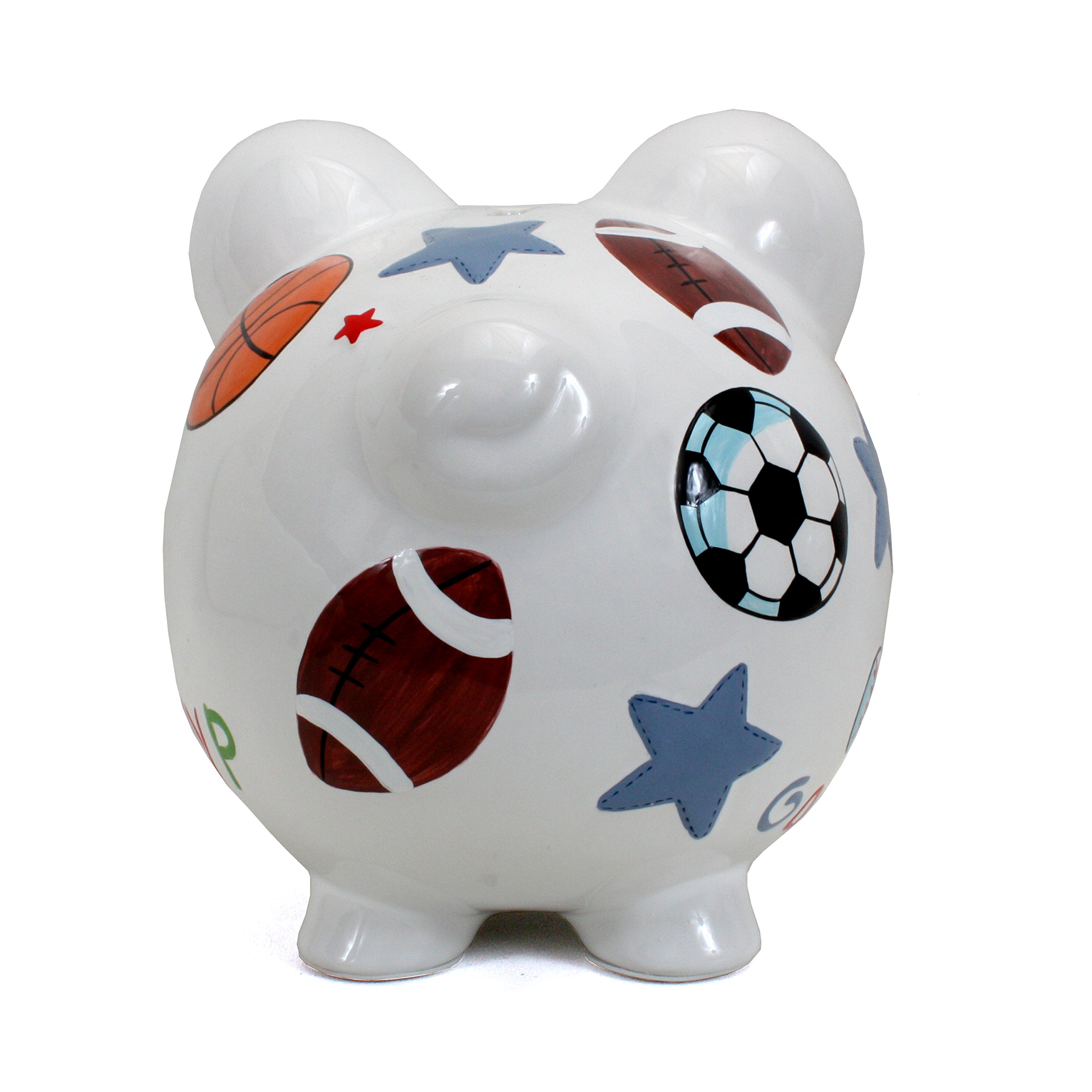 Child to Cherish ~ Gray Multi Dot ceramic childs piggy Bank, Price $55.00 in Pittsburgh, PA from Contemporary Concepts