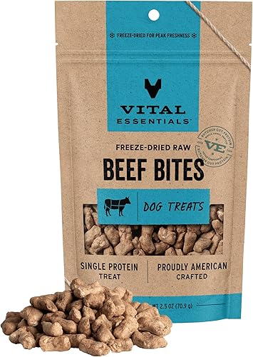 Miniatura 13 de Vital Essentials Beef Bites Golosinas para Perros, 6.2 oz Liofilizado Crudo Proteína Única Golosinas de Entrenamiento de Calidad Premium