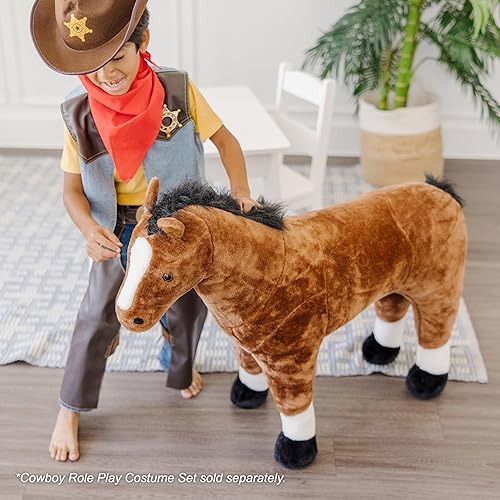 Miniatura 3 de Caballo gigante de peluche Melissa  Doug peluche realista casi 36 pulgadas de altura
