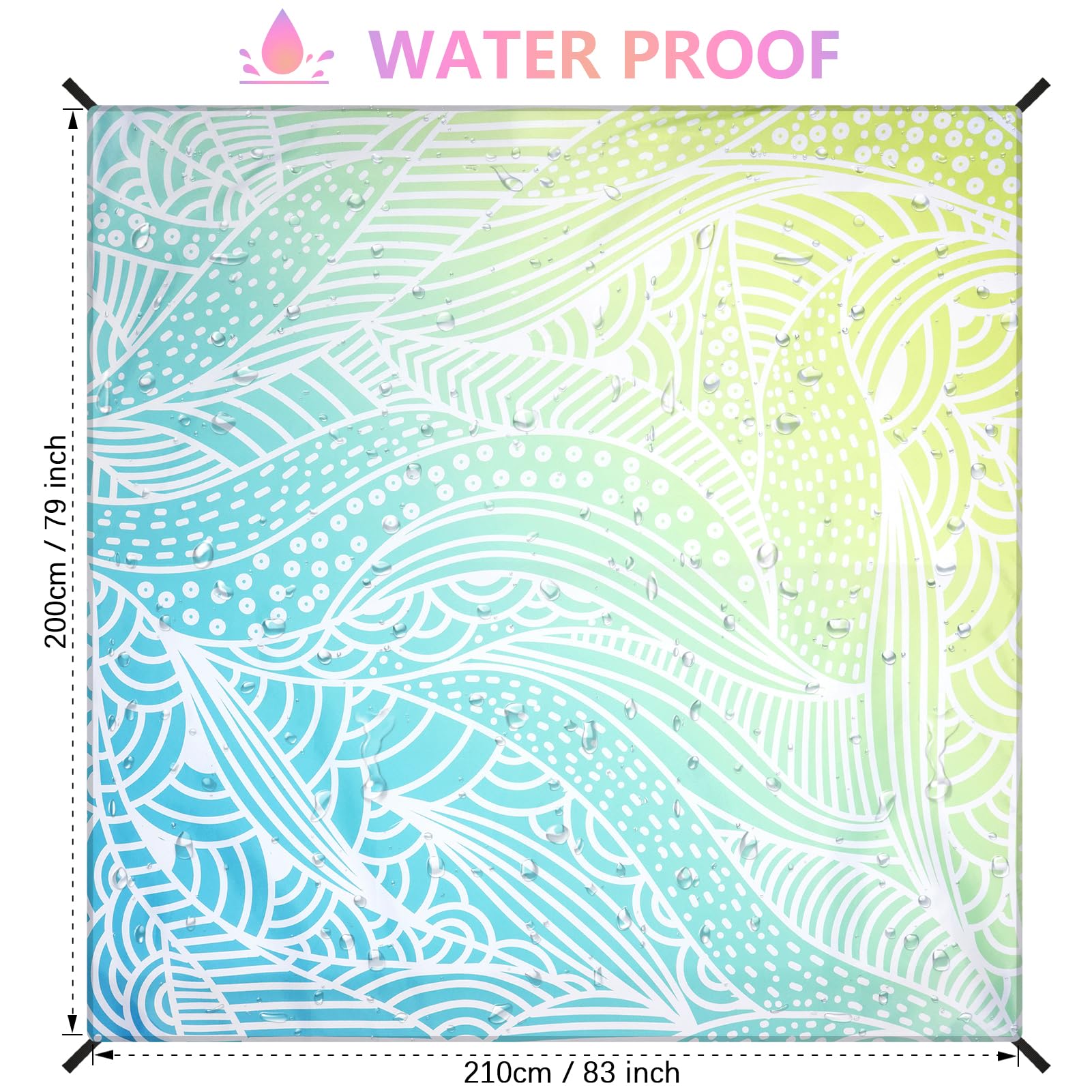 AISPARKY Beach Blanket Waterproof Sandproof Quick Drying Beach Mat Extra Large Outdoor Picnic Blanket for Travel Camping Hiking