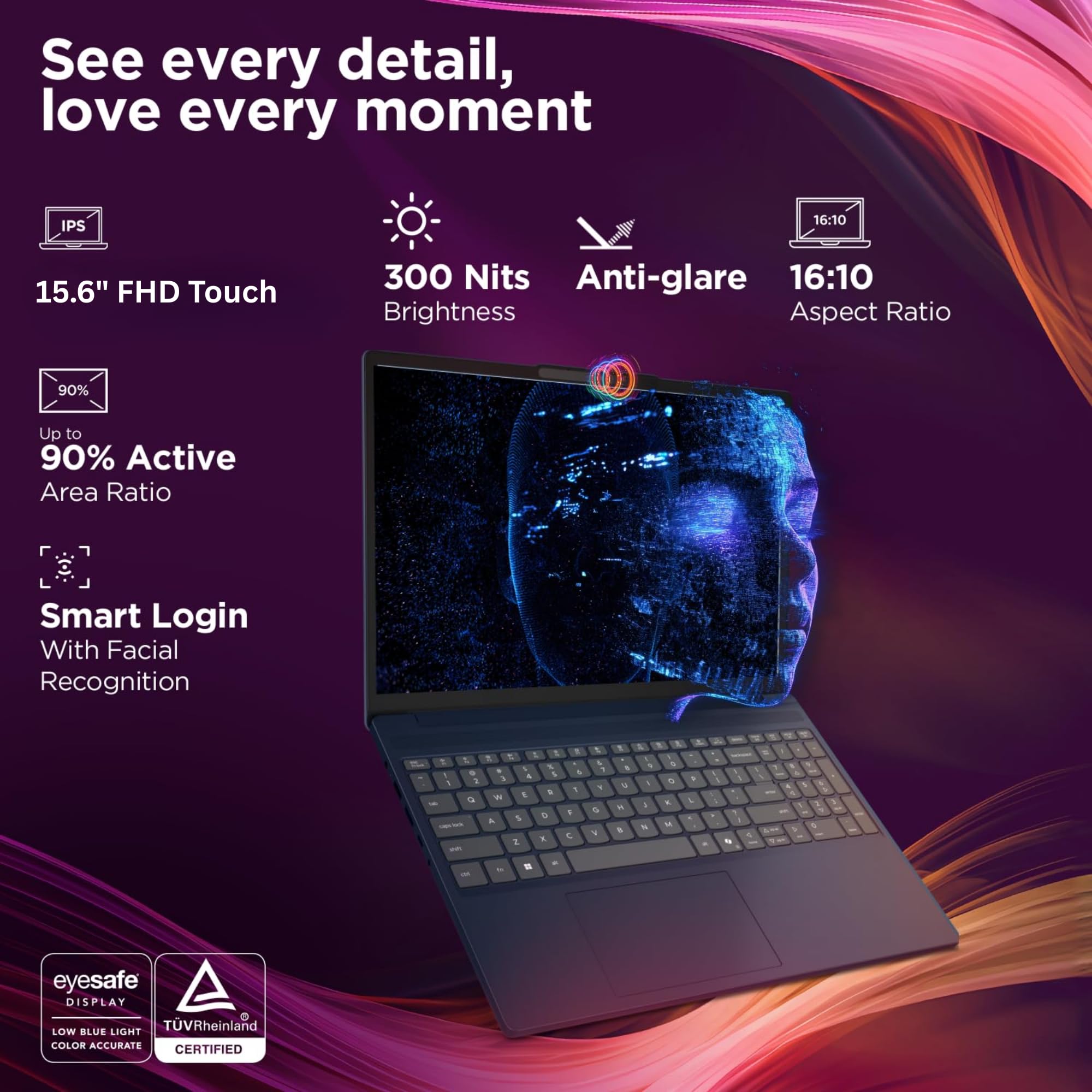 Lenovo IdeaPad Business Laptop with Lifetime Office 365 for The Web - 15.6" FHD Touchscreen Display - Intel 13th 10-Core i5 (Outperforms i7-1255U) - 16GB RAM - 1TB SSD - Windows 11 w/o Mouse