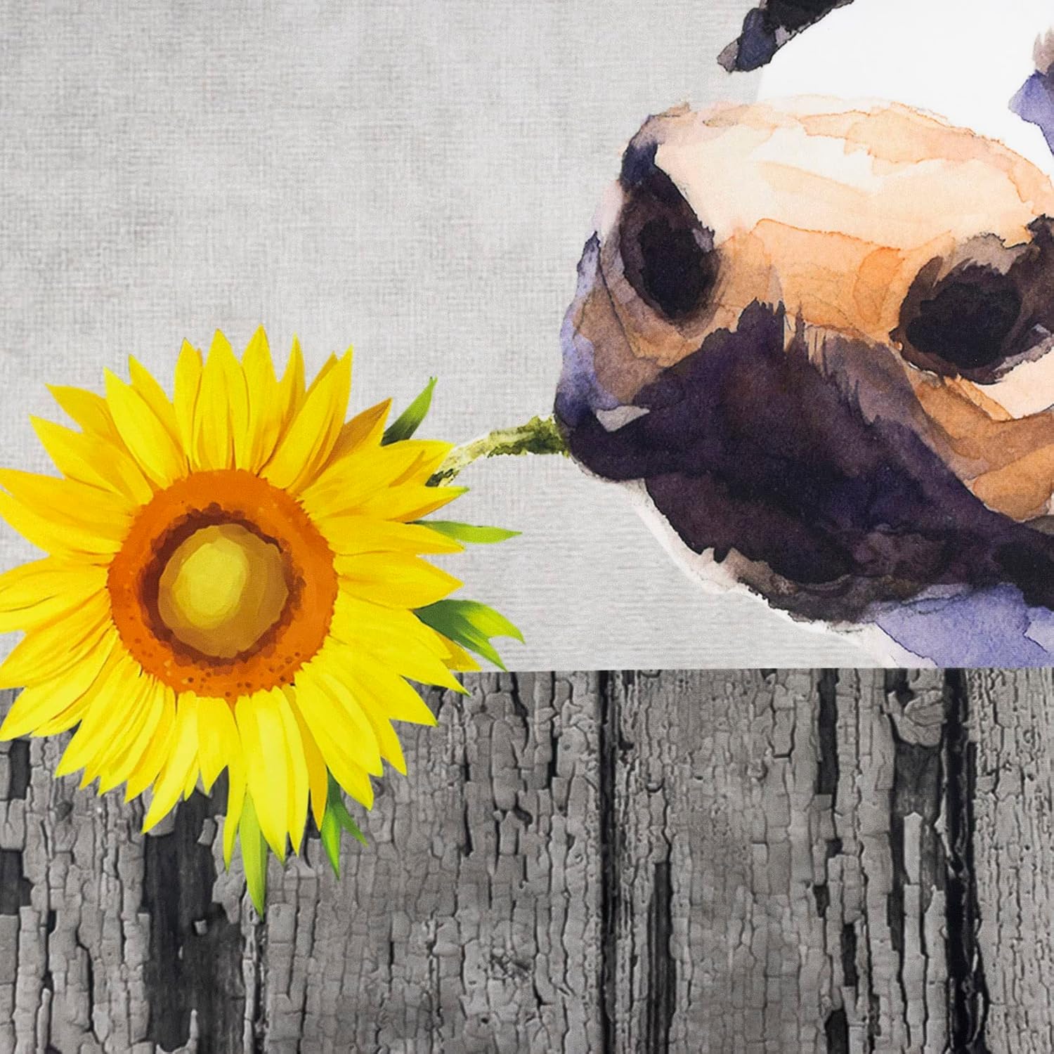 Farmhouse Cow Shower Curtain Funny Animal Cow with Sunflower Rustic Wood Shower Curtain for Bathroom Hello Sweet Cheeks Country Bathroom Curtain with Hooks 70x78 Inch Polyester Fabric