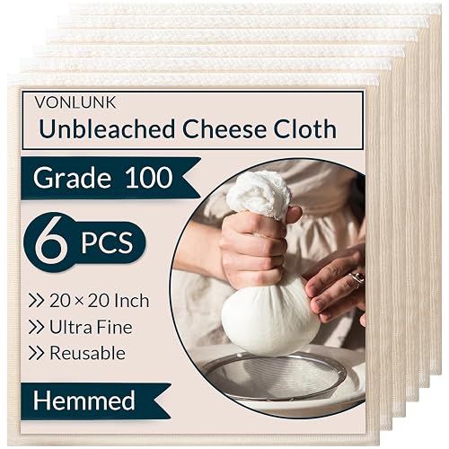 VONLUNK 6-Pack Beige Cheesecloth 20x20 Inch
