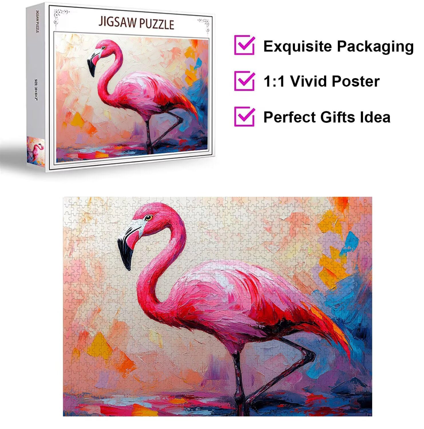Puzzle 1500 Pezzi Flamingo Puzzle Adulti, Gioco Educativo, n-334 | Jigsaw Puzzles astratto, Impossibile Difficile Sfida, Classici Gioco Familiare, Giochi Divertenti, Idee Regalo