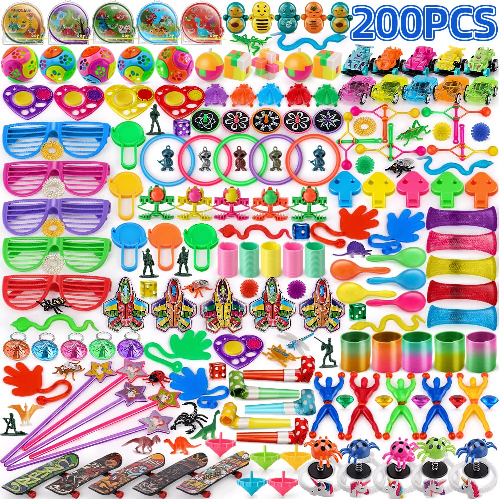 nicknack Bulk Party Bag Fillers for Kids, 200PCS Birthday Party Favours Toy Assortment, Loot Bag Pinata Fillers Classroom Giveaways & Rewards for Boys Girls