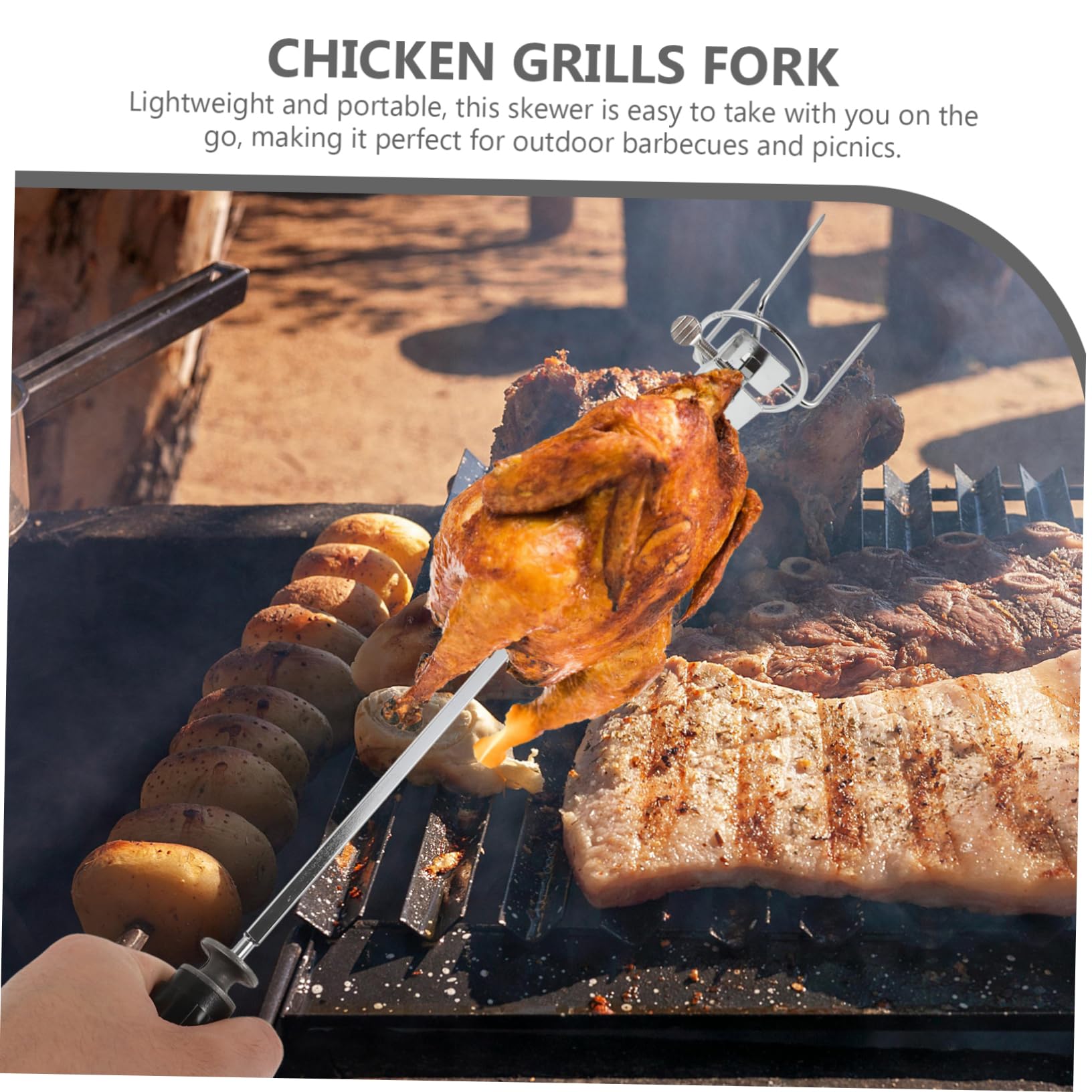 Kisangel 3sets Forchette Inossidabile Per Arrosto e Bbq Facile Usare e Grigliata