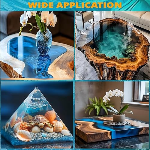 Miniatura 7 de Kit de resina epoxi de 72 onzas, resina epoxi transparente, sin burbujas, no se amarillea, resistente a los rayos UV, seguro para alimentos con