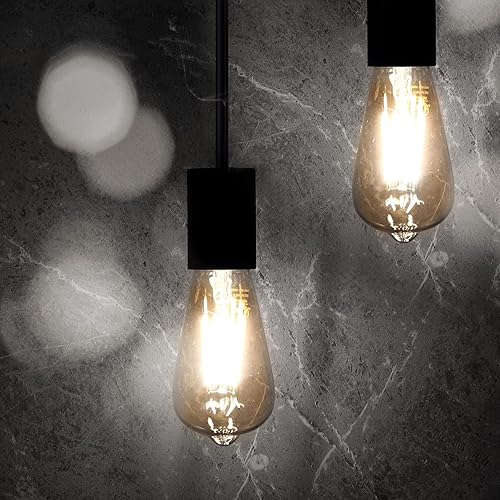 Miniatura 3 de LUXON Bombillas LED Edison, 4 vatios (equivalente a 40 W), regulables, luz diurna de 4000 K (vidrio ámbar) con CRI 90+, bombillas Edison de