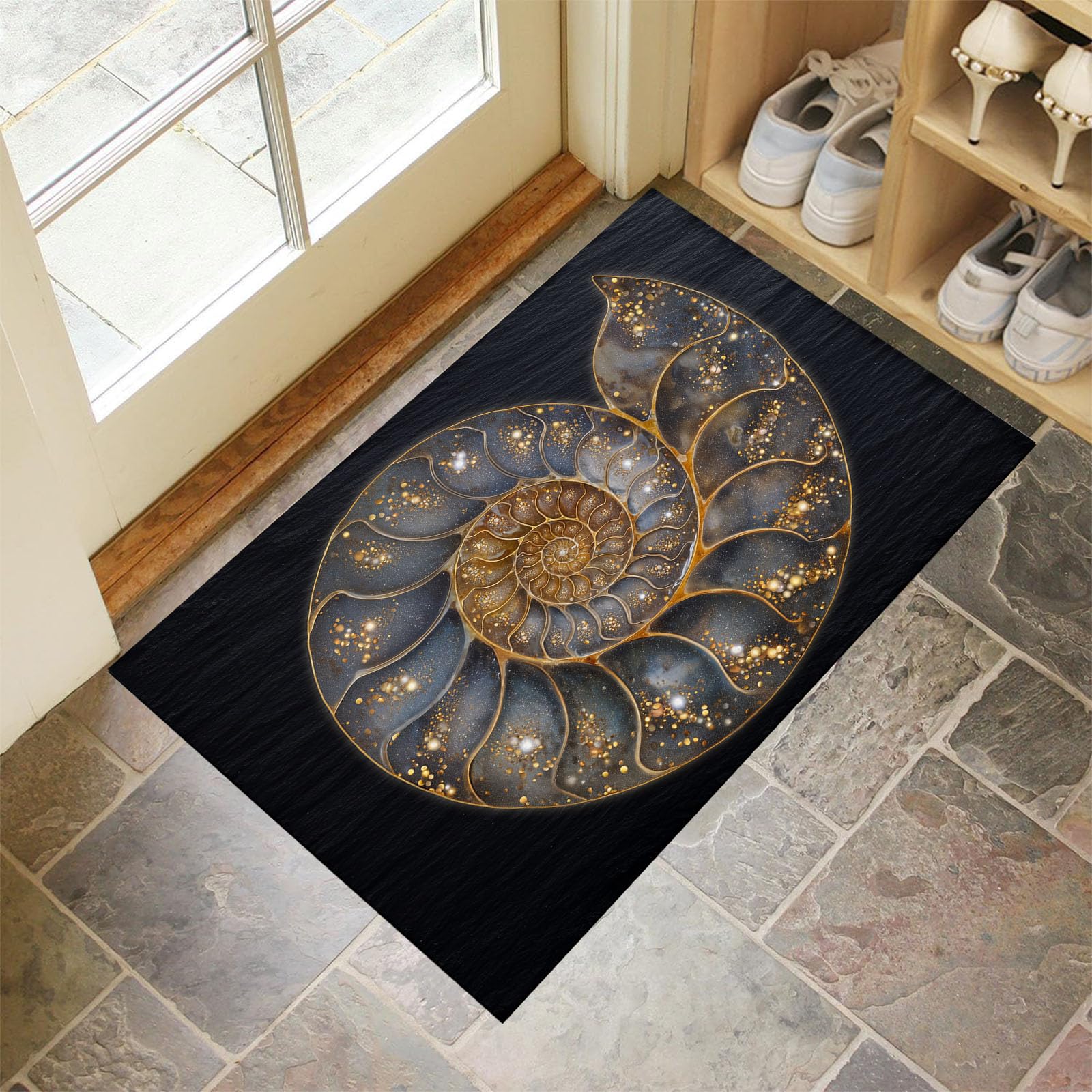 Tapis de sol antidérapant gris résistant à l'humidité pour couloir encombré