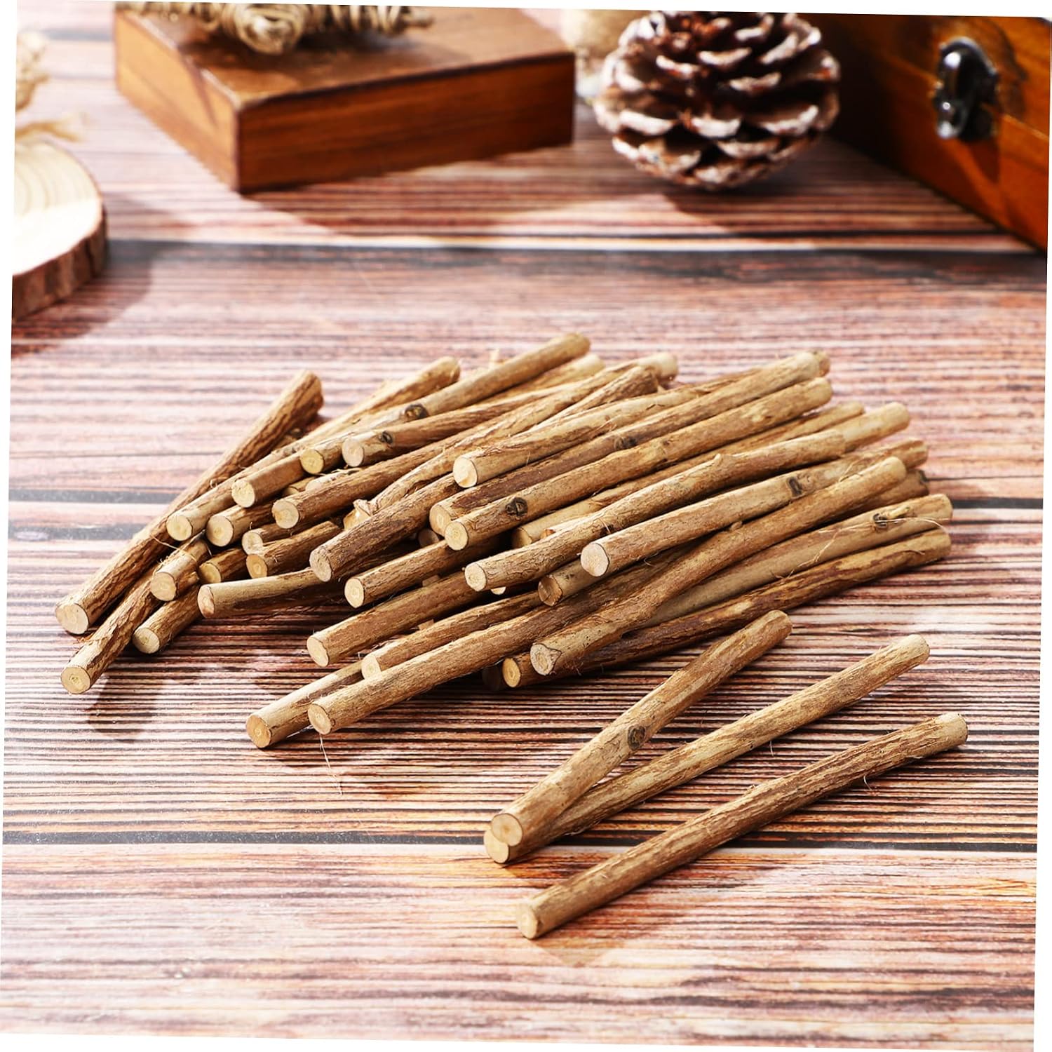 Homoyoyo 50 Pcs Natural Birch Wood Craft Sticks for Projects - Crafts - Home Decor and Photo Props