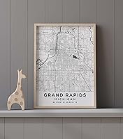 Vista 9 de Mapa de Grand Rapids, Michigan, Light 2 (12x16)