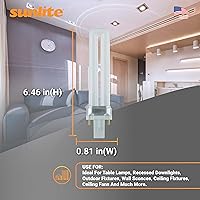 Vista 3 de Sunlite PL13/SP27K Foco compacto fluorescente de 2 pines para insertar de 13 watts, 2700K Color, PL13/SP50K/10PK, 13watts