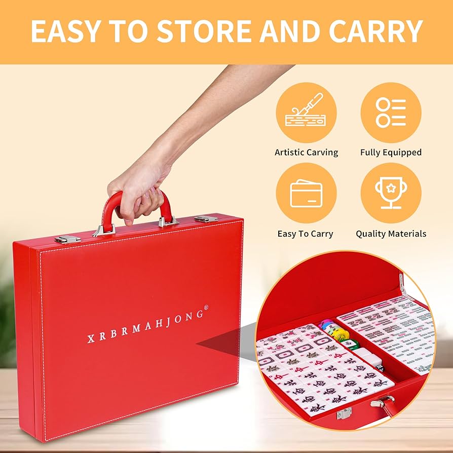 Amazon.com: XRBR Chinese Mahjong Set, 146 Numbered Melamine 1.6