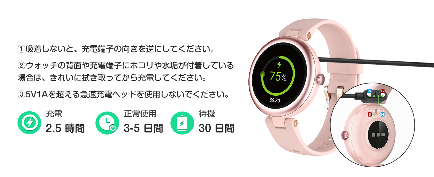 Amazon | SHANG WING スマートウォッチ Lynn レディース 小さめ 腕時計 