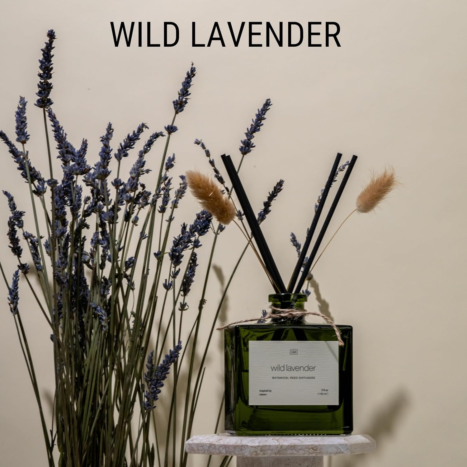 Craft & Kin Lavender Home Fragrance Bundle | Reed Diffuser Set & Room Spray | Wild Lavender Scented Diffuser with Dried Flowers & Lavender Linen Spray