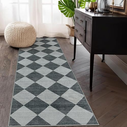 Beeiva Checkered Kitchen Runner Rug 2.5x10