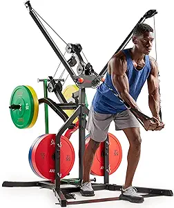 Sunny Health & Fitness Multifunctional Strength Training Home Gym with Attachments and Adjustable Bench