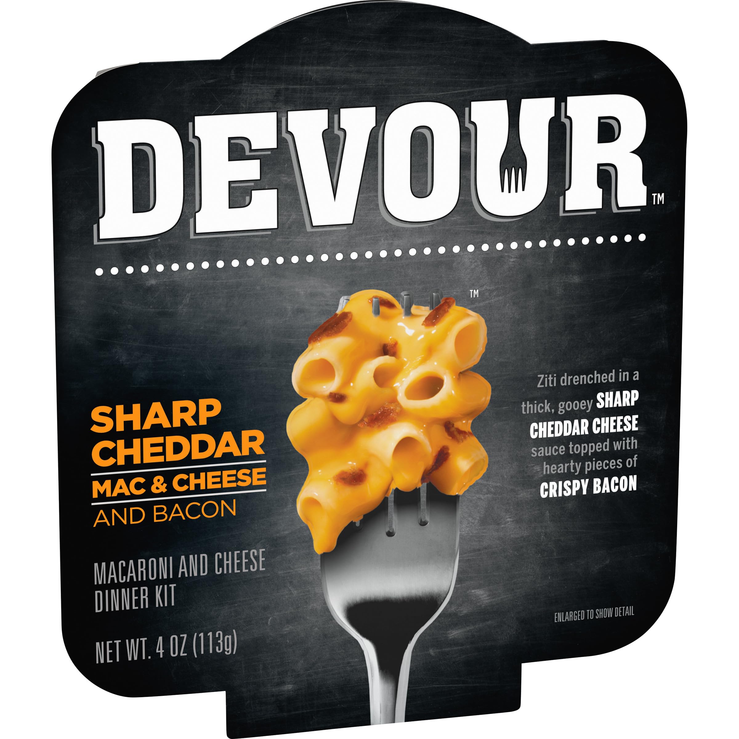 Devour Sharp Cheddar Bacon Mac & Cheese Bowl with Bacon Dinner Kit, 4 Oz