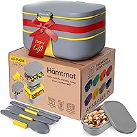 Vista 21 de Lonchera Bento apilable aislada para adultos con palillos reutilizables, lonchera japonesa apta para microondas y a prueba de fugas, para hombres