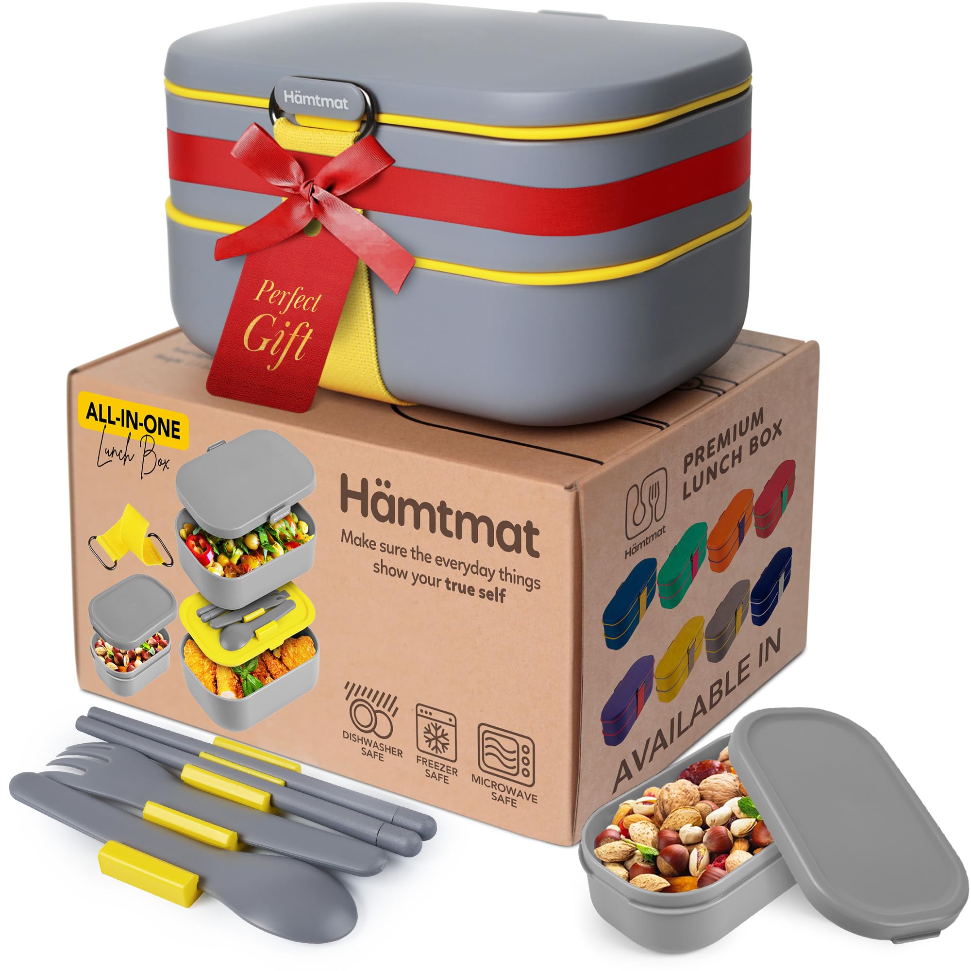 HÄMTMAT Premium Bento Lunch Box for Adults with Reusable