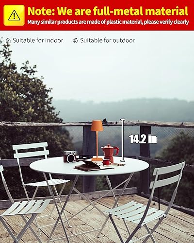 Miniatura 2 de KDG Paquete de 2 lámparas de mesa inalámbricas, lámpara de escritorio LED portátil, funciona con batería de 5000 mAh, atenuación continua de 3