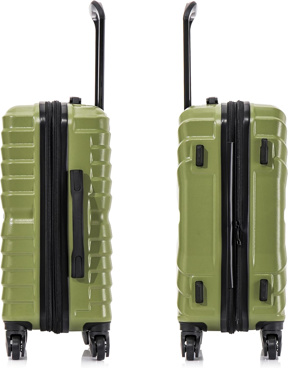 InUSA AURUM Hardside Luggage with Spinner Wheels | 20 in Durable Lightweight Carry on Suitcase for Travel | Zipper Clouser Suit Case with Gel Handles and Trolley | Green