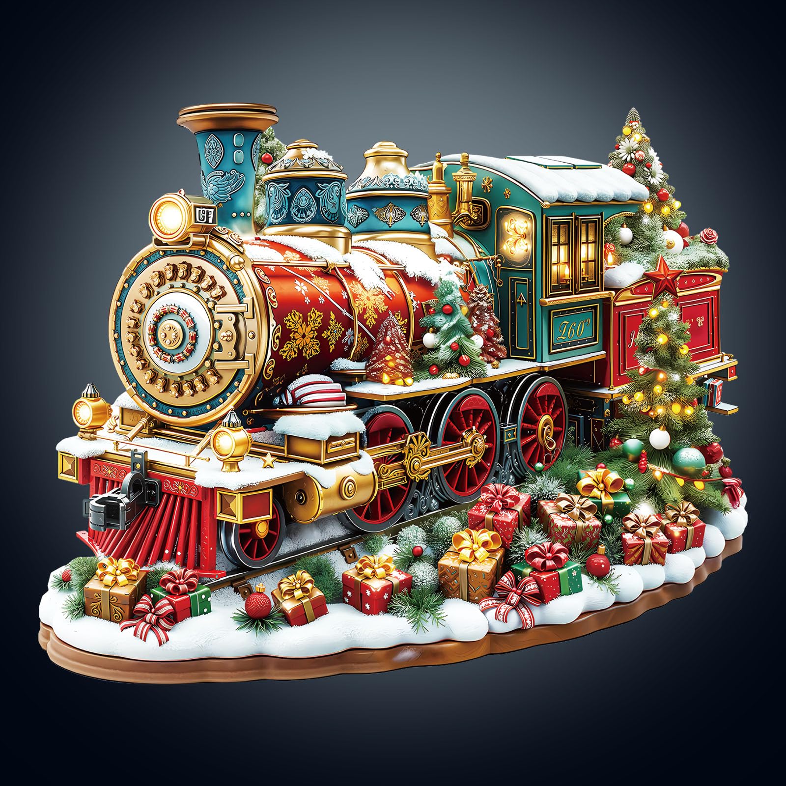 Wooden Puzzles for Adults, 34 * 27.8 cm 240 pcs Christmas Train Puzzle