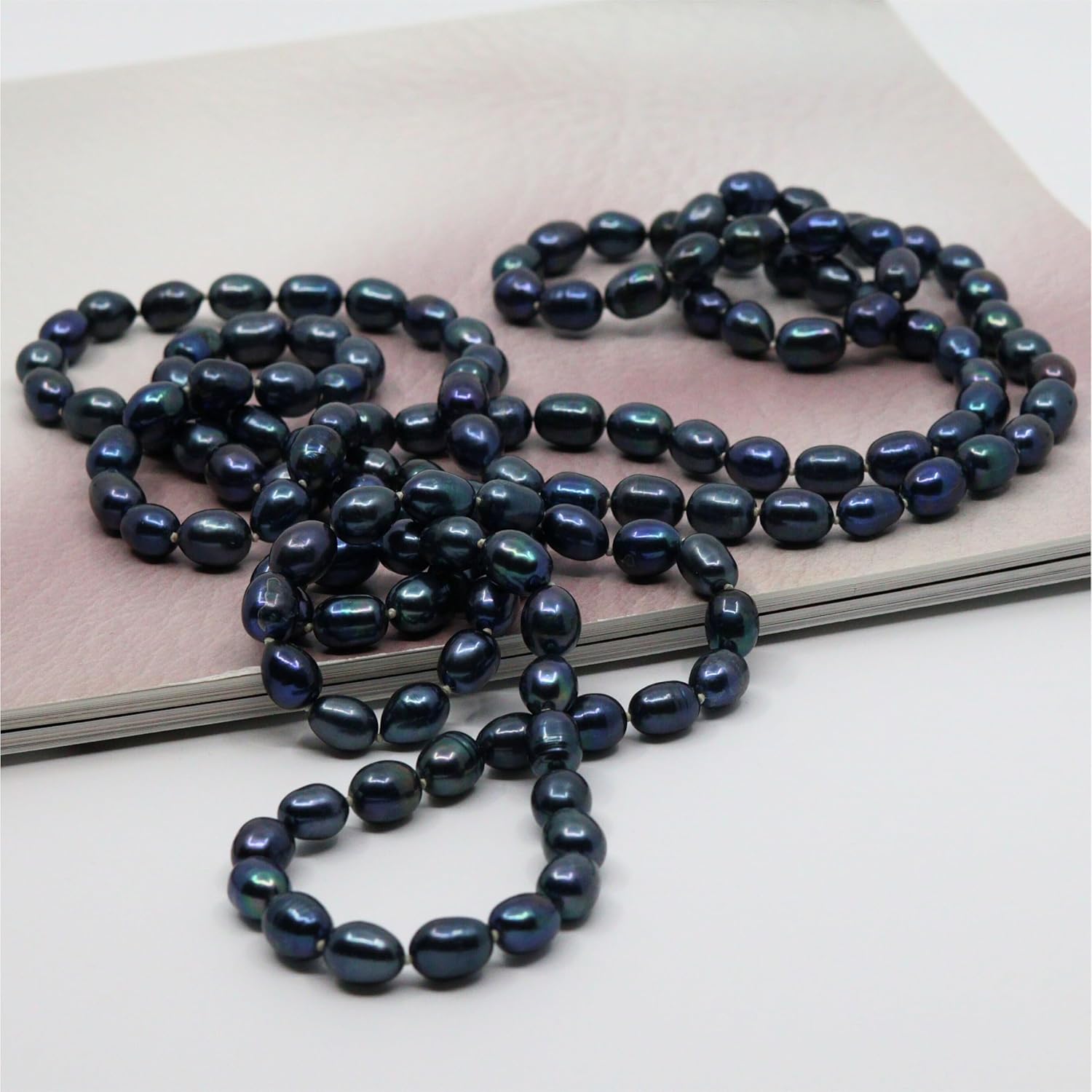 Genuine Freshwater Cultured Pearl Endless Necklace – Elegant 72", 60", 42" or 38" Strand in White, Black, Pink, or Lavender - Image 5