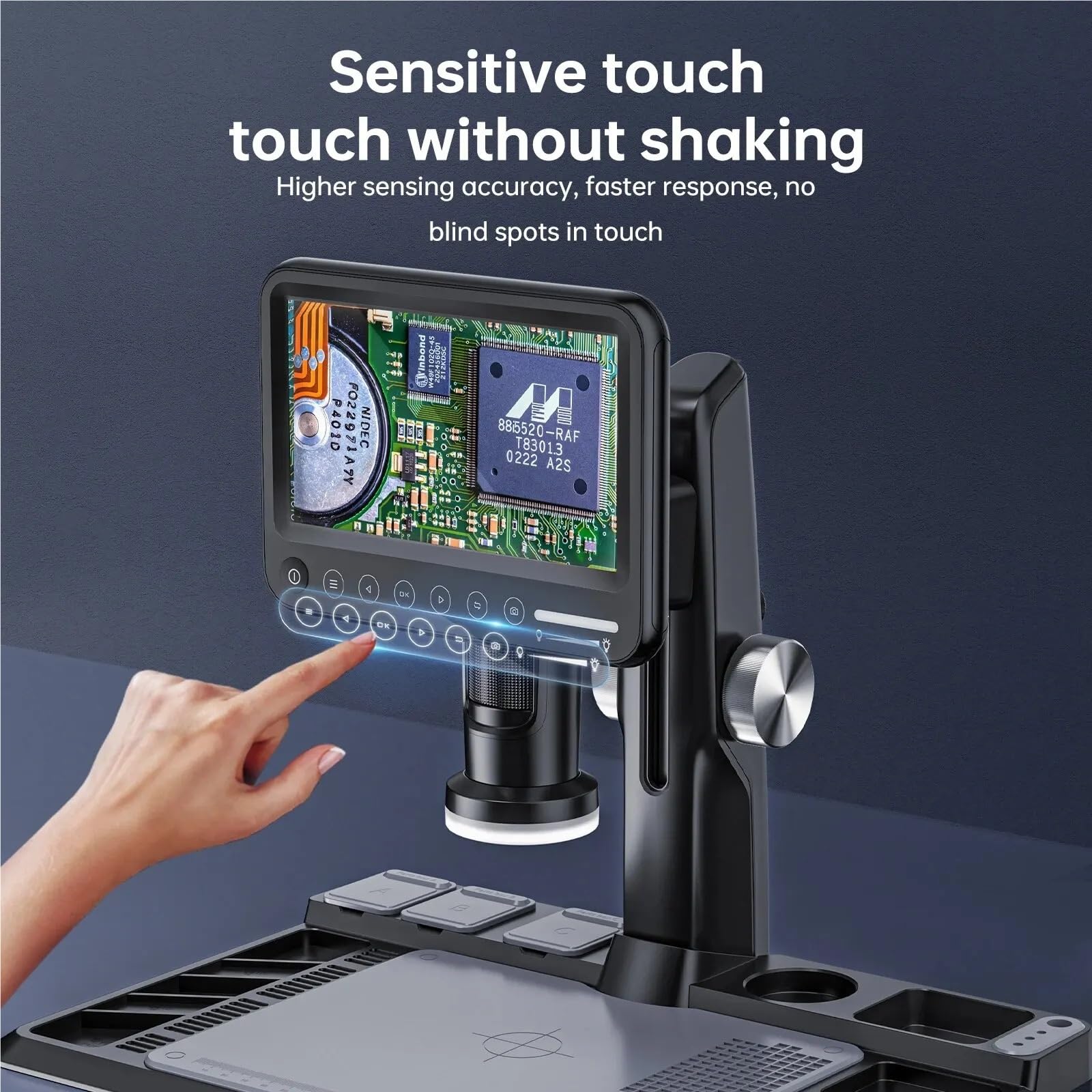 Digitales Mikroskop. Digitalmikroskop 12MP, 7-Zoll-IPS-Display, 28 LEDs Tragbar