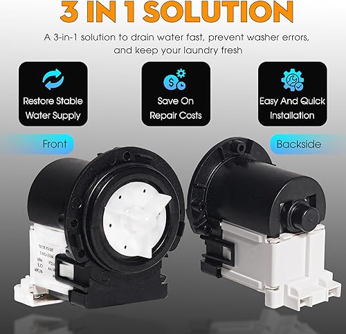 Miniatura 5 de Motor de bomba de drenaje de lavadora WM4270HVA para LG LG WM4270HWA WM4370HKA WM4370HWA WM5000HWA WM5000HVA WM0642HW WM0642HW WM0642HS