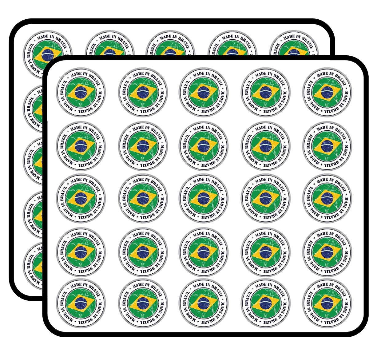 Made in Brazil Grunge Flag Stamp Art Decorative Scrapbooking Sticker Waterproof Vinyl Stickers for Water Bottle, Laptop & Phone Case – 50 Pack