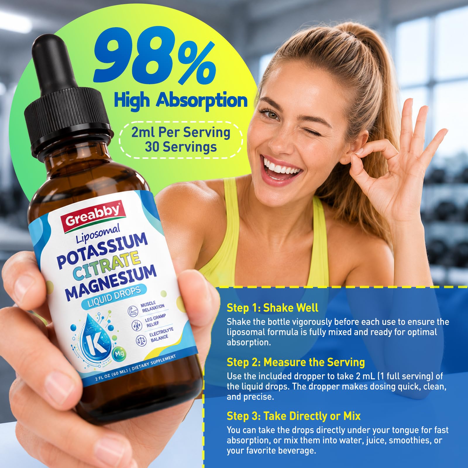 Liposomal Liquid Potassium Magnesium 1000mg Drops, 2 Fl Oz — Amazon image 5