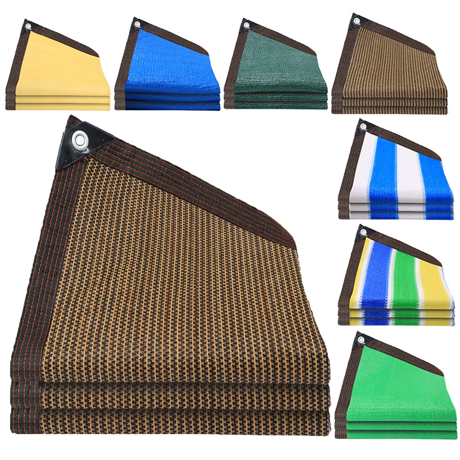 GLDYTVF 90% Sunblock Shade Cloth 20x50ft -Shading Net with Stainless Steel Grommets for Patio Pergola Porch Chicken Coop & Dog Kennel (Brown)