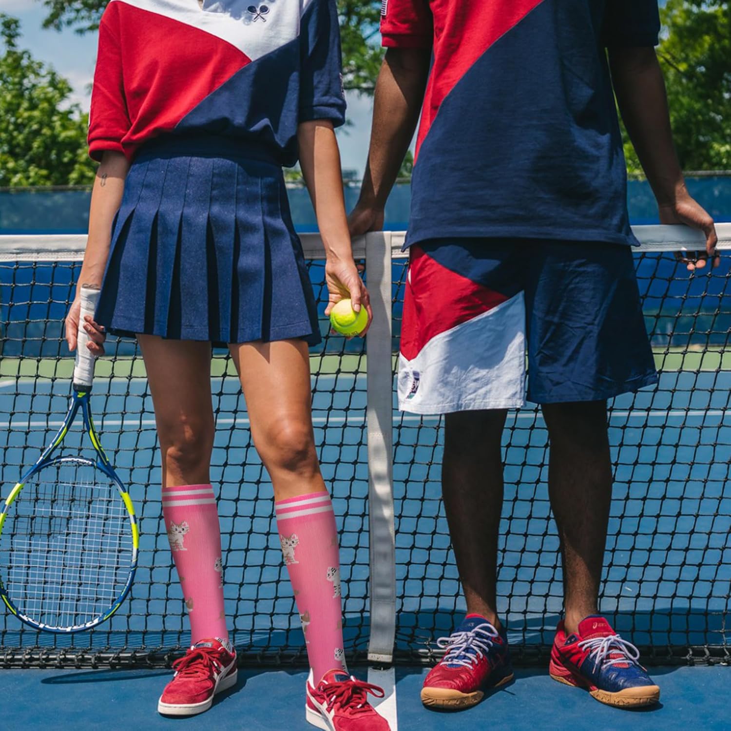 fenglaoda Compression Socks Women Men 4 Pairs, Knee High Support Socks for Running, Sports, Travel, Flight, Nurse - Image 4