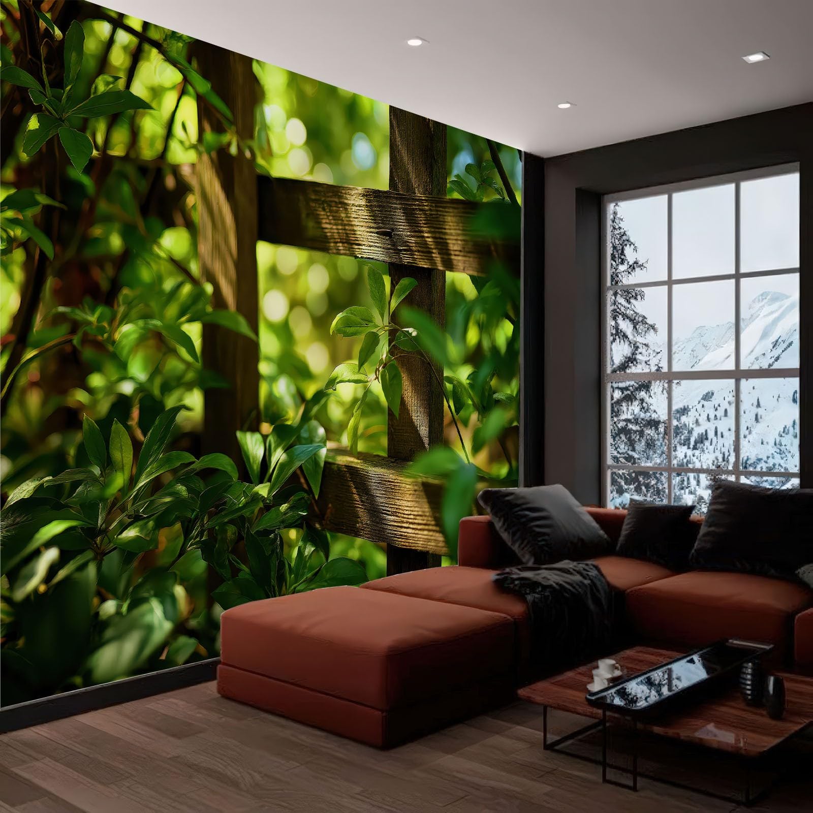Fototapety 200 x 140 cm XXL, tapeta fotograficzna zielona włóknina dekoracja ścienna dekoracyjne malowidła ścienne nowoczesny design ogród ziarno drewna natura fotografia