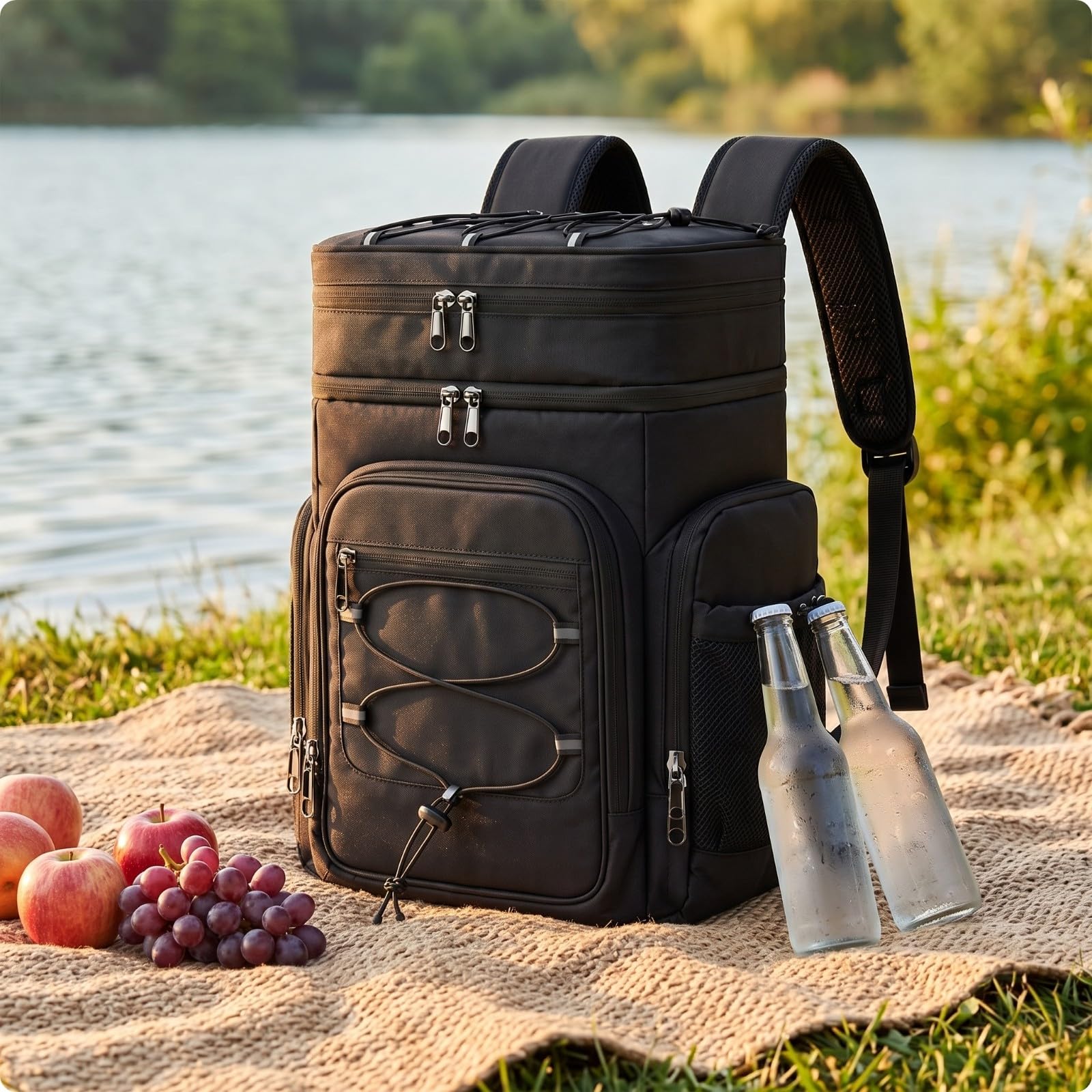 kowaku Bolsa Aislada con Forro Resisn Acolchada, Mochila Térmica con Correas Acolchadas, Isotérmica, para Picnic, Camping, Senrismo