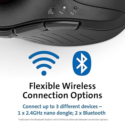 Miniatura 6 de Kensington Pro Fit Ergo - Trackball inalámbrico vertical (K75326WW), negro, 3" x 4" x 6.1"