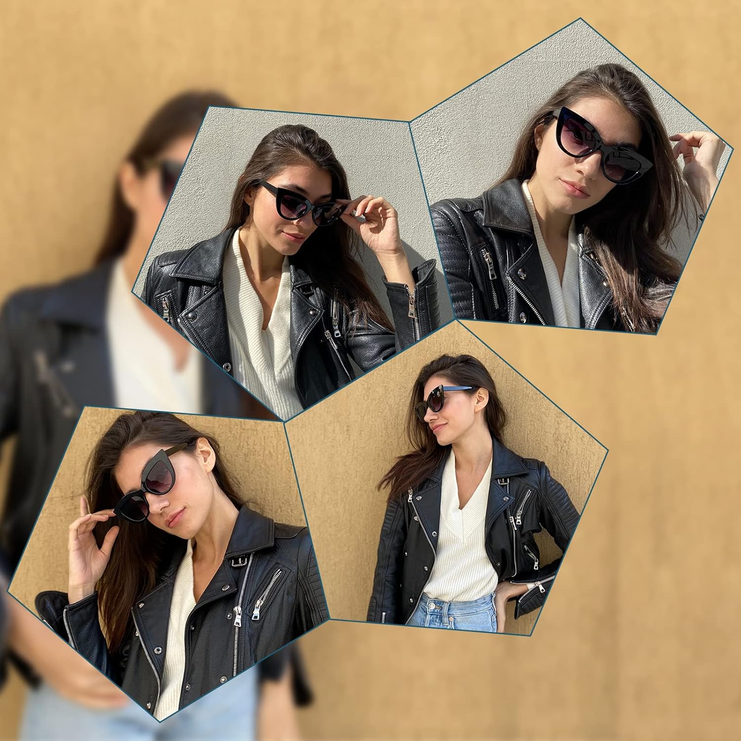 Freckles Mark Vintage Retro Cateye Sunglasses for Women Bold Colorful Cat Eye UV400 Protection - Image 3