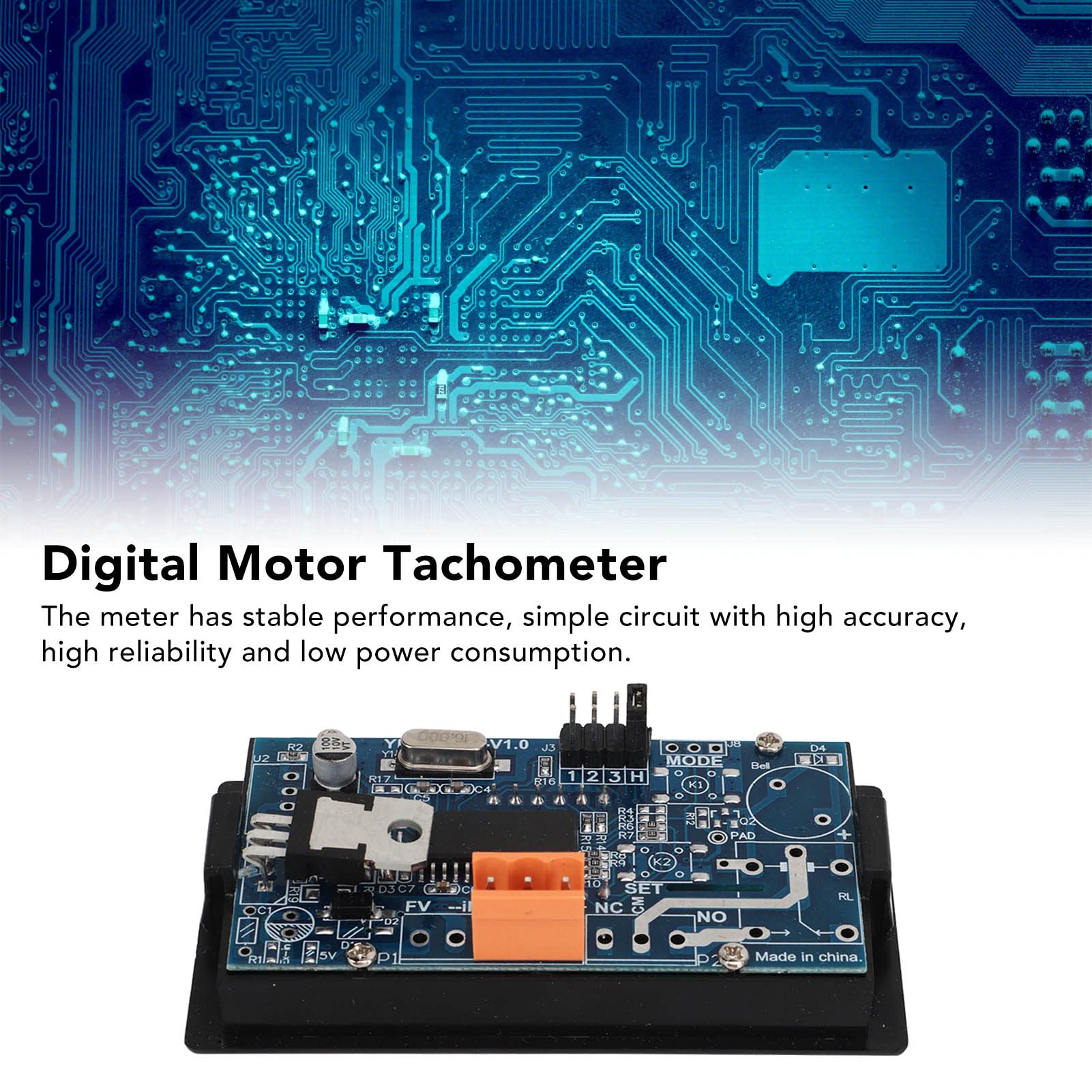 LED Digital Tachometer High Accuracy Clear Display Anti Interference for RPM Measurement for Workshops (12V)