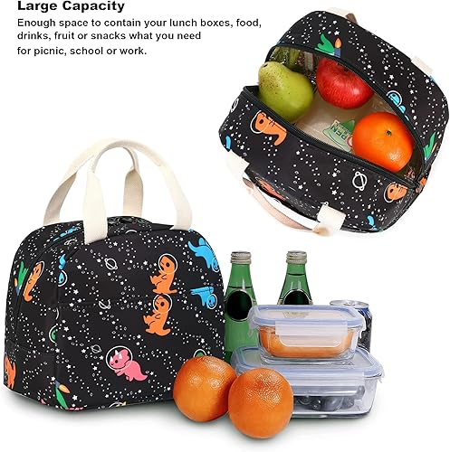 Miniatura 9 de Bolsa de almuerzo con estampado de vaca para mujeres y niñas, lonchera reutilizable con aislamiento térmico para adultos y niños, trabajo, escuela,