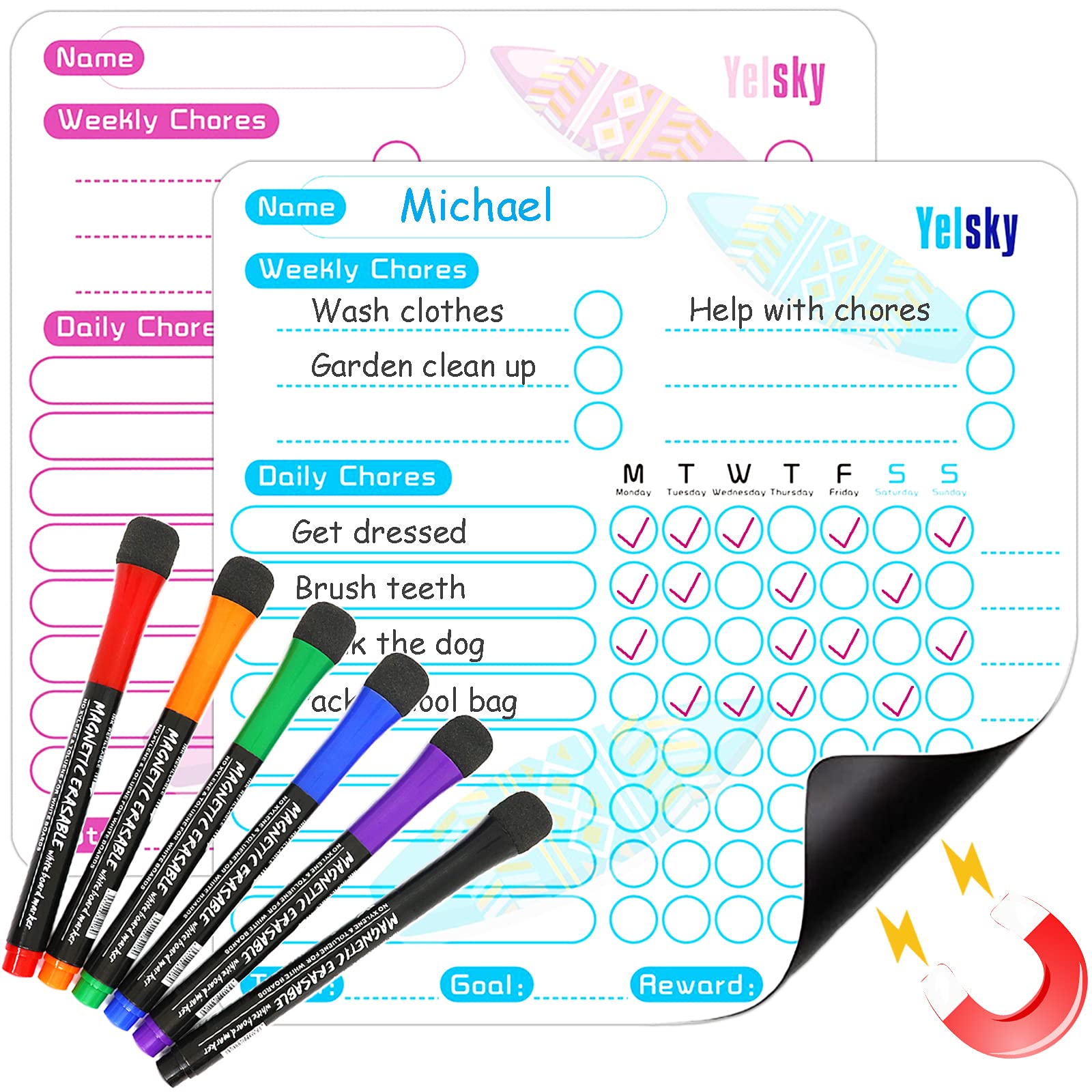 Buy Chore Chart for Kids Multiple Kids, Yelsky Dry Erase Chore