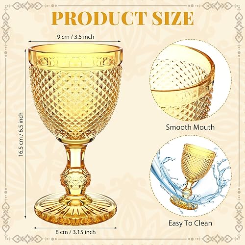 Miniatura 2 de Bokon Paquete de 12 copas de vino tinto, copas de vino de alta transparencia, copa de vino de 10 onzas, copa de vidrio vintage con diseño de