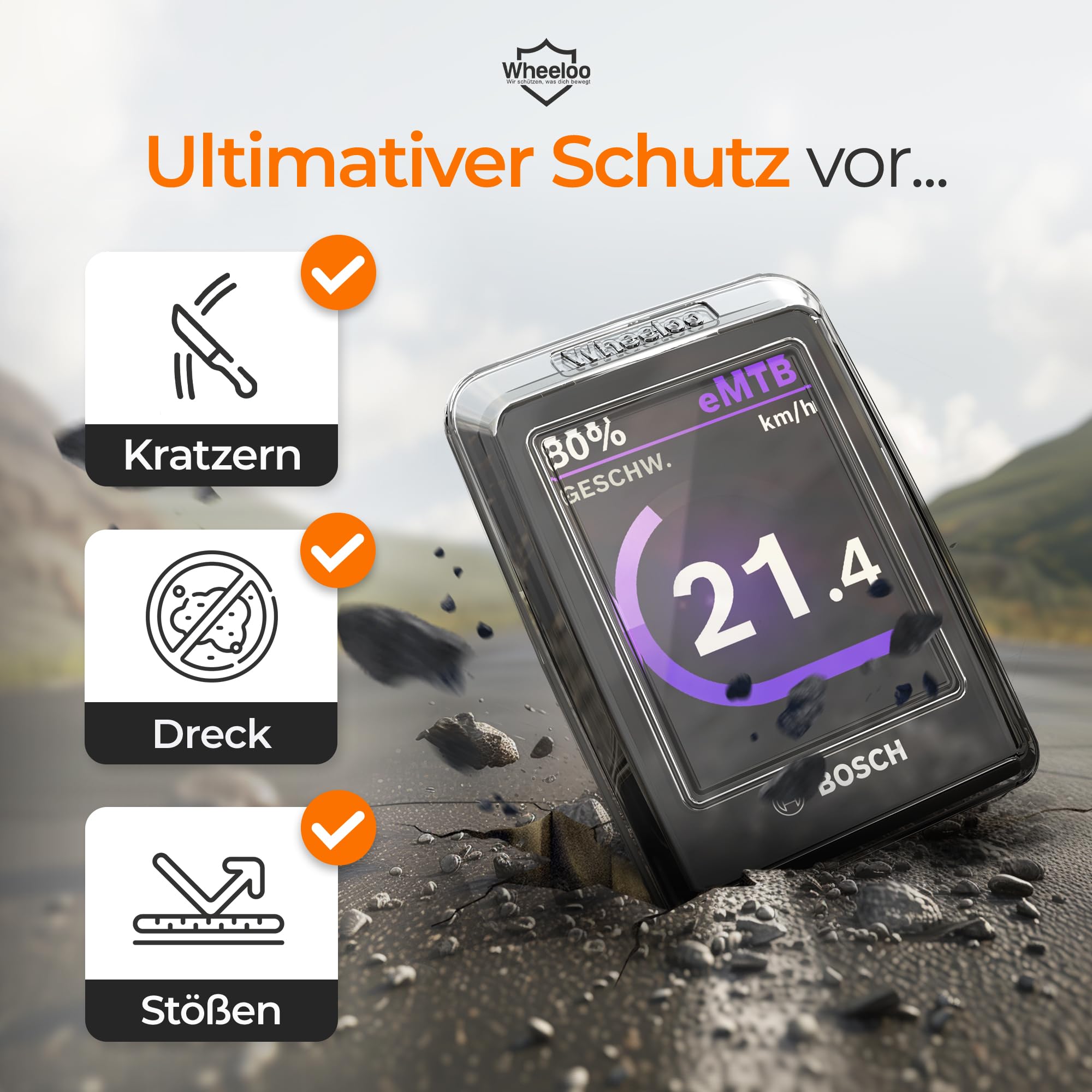 3er Set Transparente Schutzhüllen für Bosch LED Remote & Kiox 300 + Neoprentasche I Ebike Display Schutzhülle I E Bike Displayschutz Abdeckung I E-Bike Zubehör Regenschutz Hülle I WHEELOO