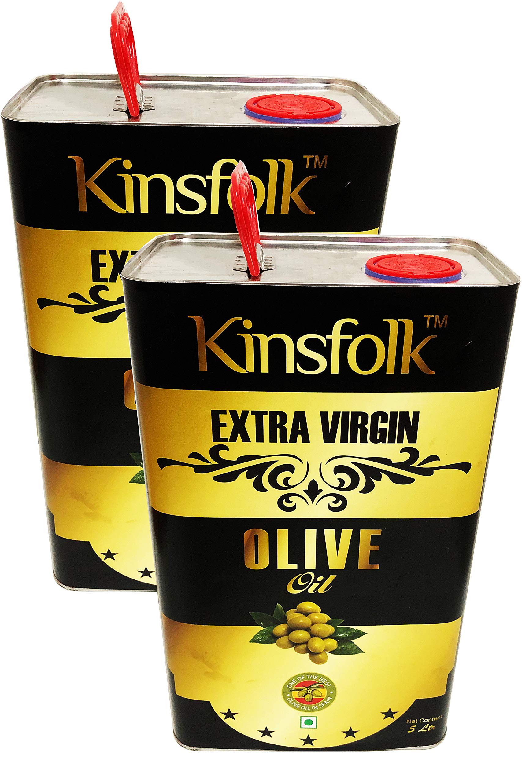 Kinsfolk Extra Virgin Olive Oil - 5 LTR Tin (( Pack of 2 )) (B07KTL8PBX) Amazon Price History, Amazon Price Tracker