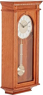 Bulova C4419 Manorcourt Chiming Clock, Golden Oak Finish, Brown