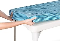 Vista 1 de Mantel de vinilo rectangular para picnic, Navidad, cubierta elástica para mesa plegable, de plástico, con reverso de franela, impermeable