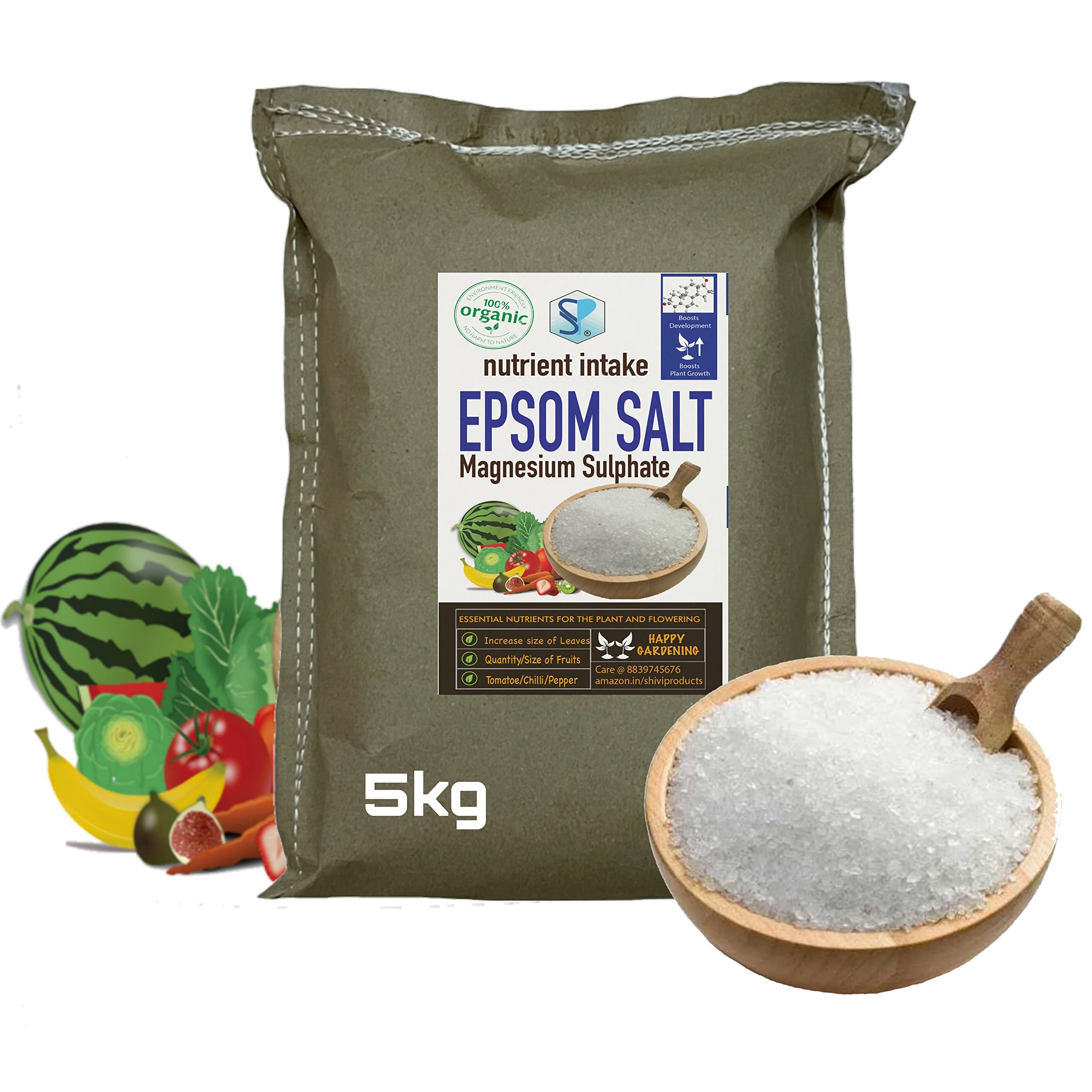 Shiviproducts Epsom Salt(Magnesium Sulphate) for plants in garden(4.5kg) | For Plant Growth & Plant Nutrient | Muscle Relief, Relives Aches & Pain (B07FR1SXM1) Amazon Price History, Amazon Price Tracker