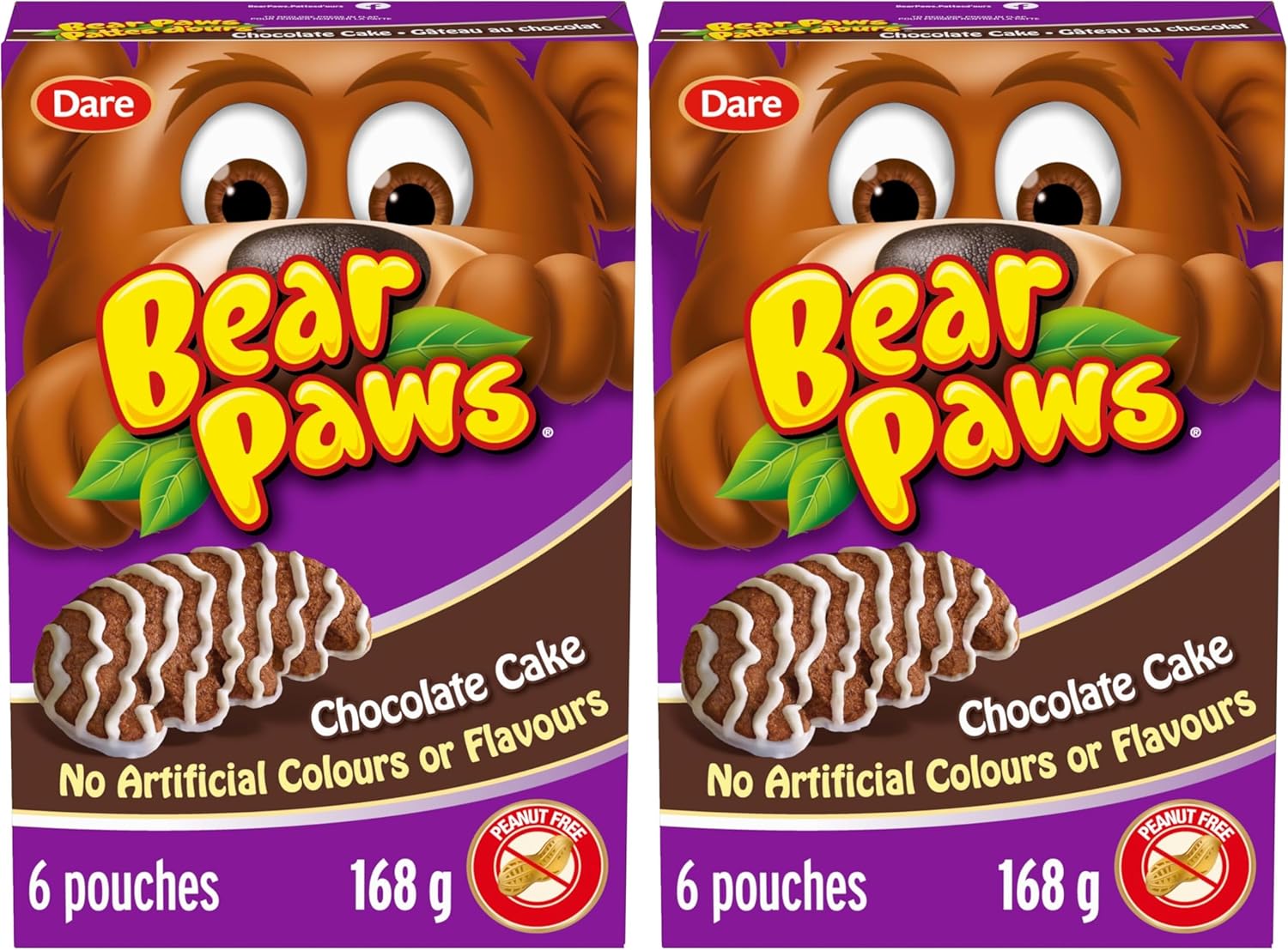 Bear Paws Chocolate Cake Cookies - Soft Cookie Snack Packs, School…